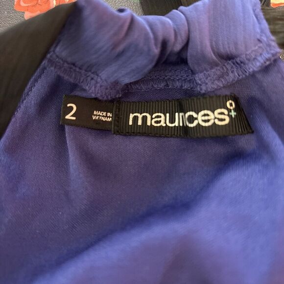 Maurices Womens Size 2 US 24/26W Tie Neck Pleated‎ Front Sleeveless Blouson Top - Picture 8 of 10